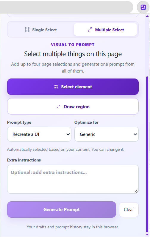 PromptSnip Select: Multiple selection