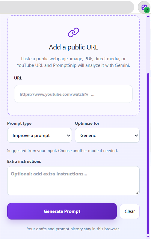 PromptSnip Videos: Public video URL
